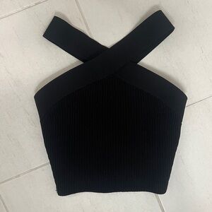 Aritzia Black Crisscross Top